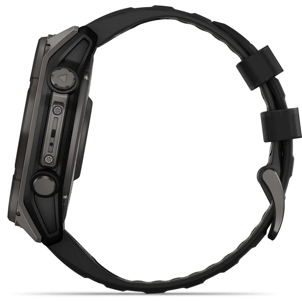 Garmin Smart Watch Garmin Fenix 8 51mm Solar Sapphire Carbon Grey DLC Titanium with Black/Pebble Grey Silicone Band