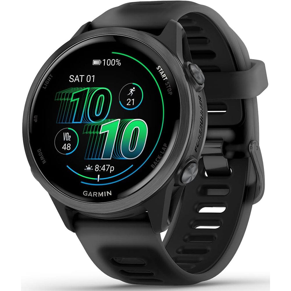 Garmin Forerunner 570 42mm GPS Running Smartwatch featuring a bright AMOLED display, built-in GPS, advanced training metrics, heart rate monitoring, fitness tracking, and smart features for runners and active lifestyles.