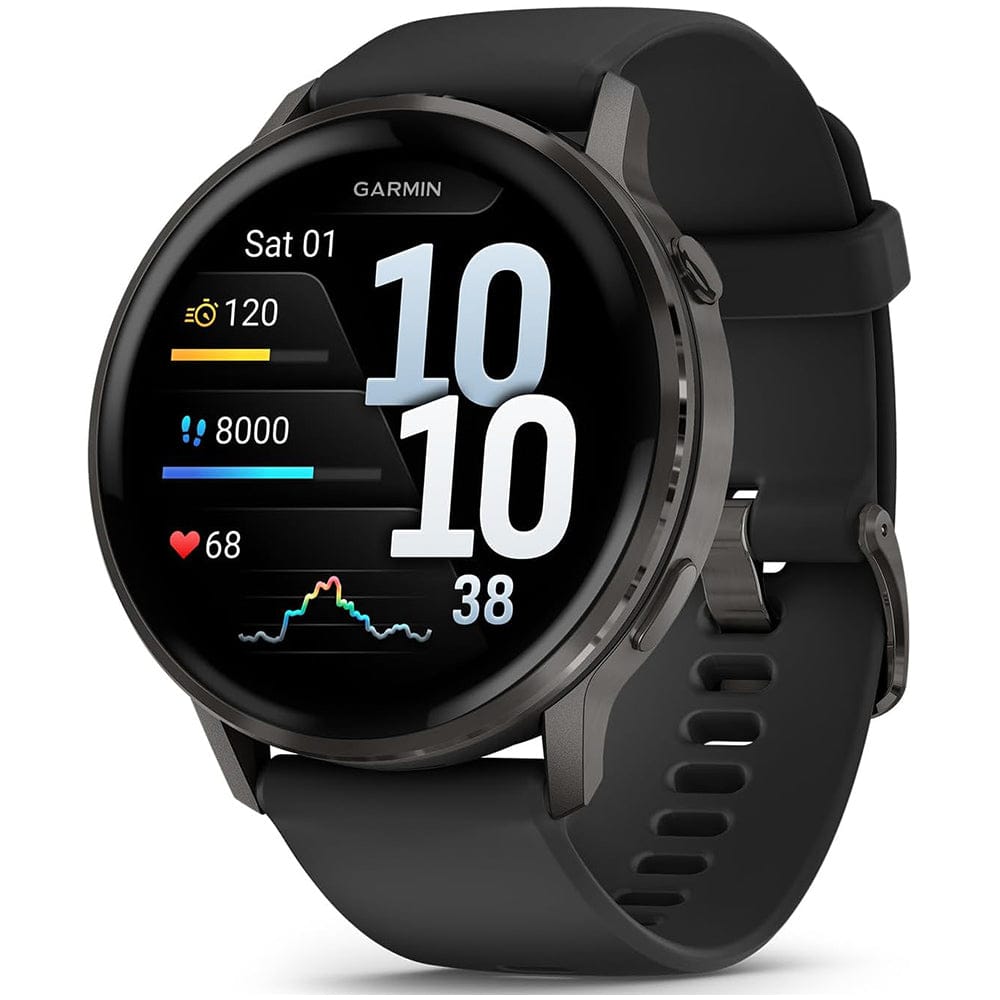 Garmin Venu 4 45mm GPS Smartwatch featuring a bright AMOLED display, built-in GPS, advanced health and fitness tracking, heart rate monitoring, sleep tracking, long battery life, and smart notifications for everyday wellness and active lifestyles.
