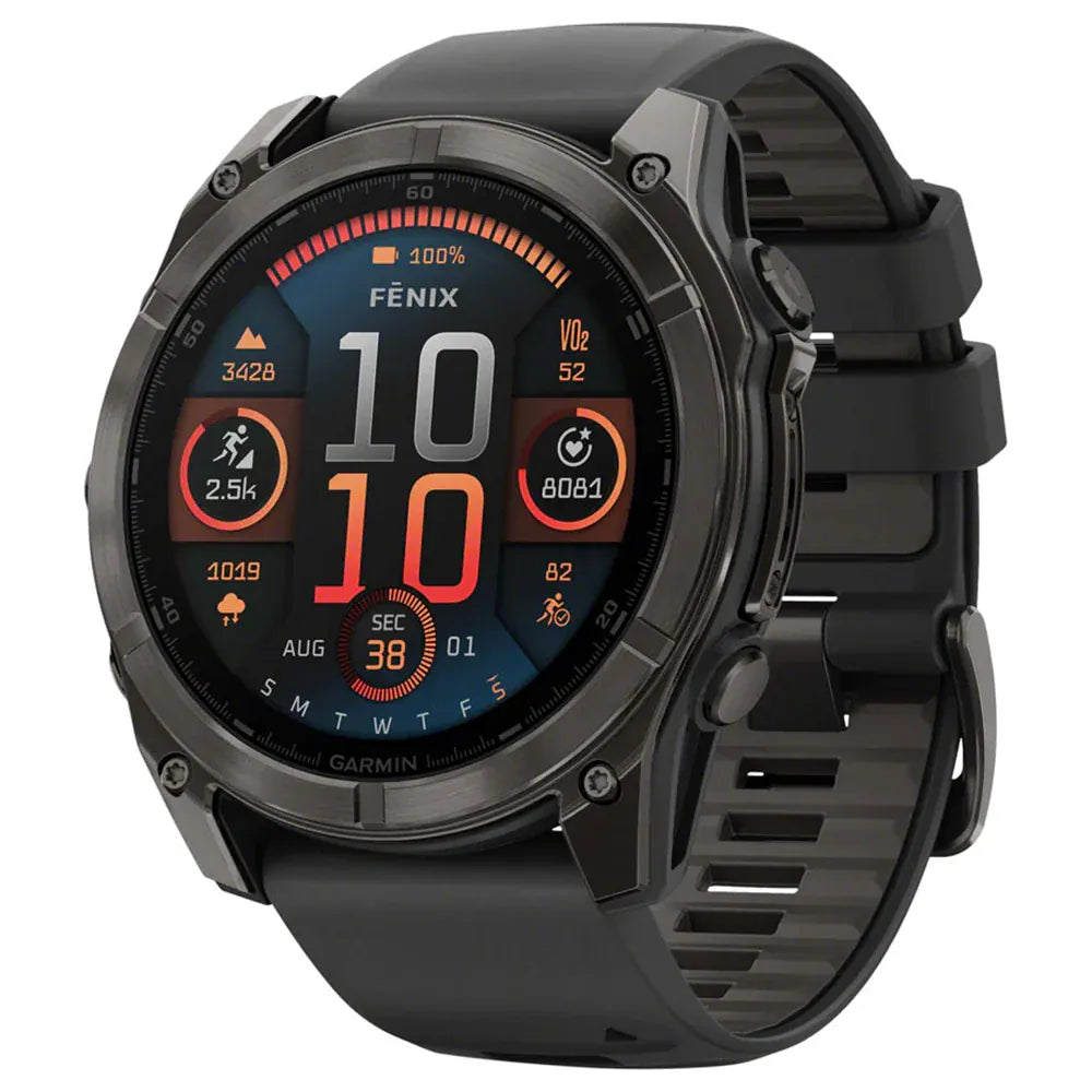 Garmin Smart Watch Garmin Fenix 8 51mm AMOLED Sapphire Carbon Grey DLC Titanium with Black/Pebble Grey Silicone Band