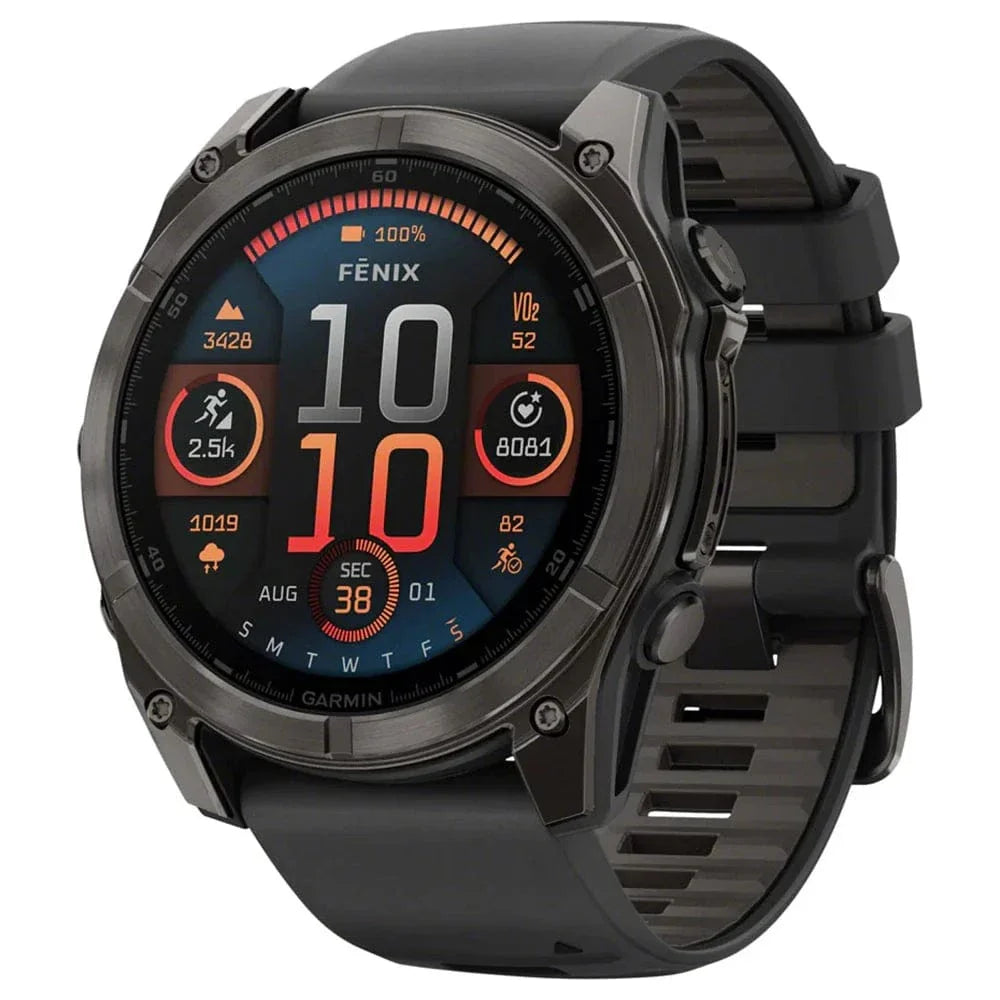 Garmin Smart Watch Garmin Fenix 8 51mm AMOLED Sapphire Carbon Gray DLC Titanium with Black/Pebble Gray Silicone Band