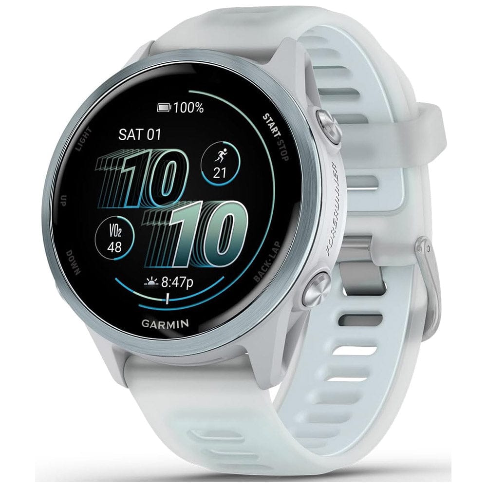 Garmin Forerunner 570 42mm GPS Running Smartwatch featuring a bright AMOLED display, built-in GPS, advanced training metrics, heart rate monitoring, fitness tracking, and smart features for runners and active lifestyles.