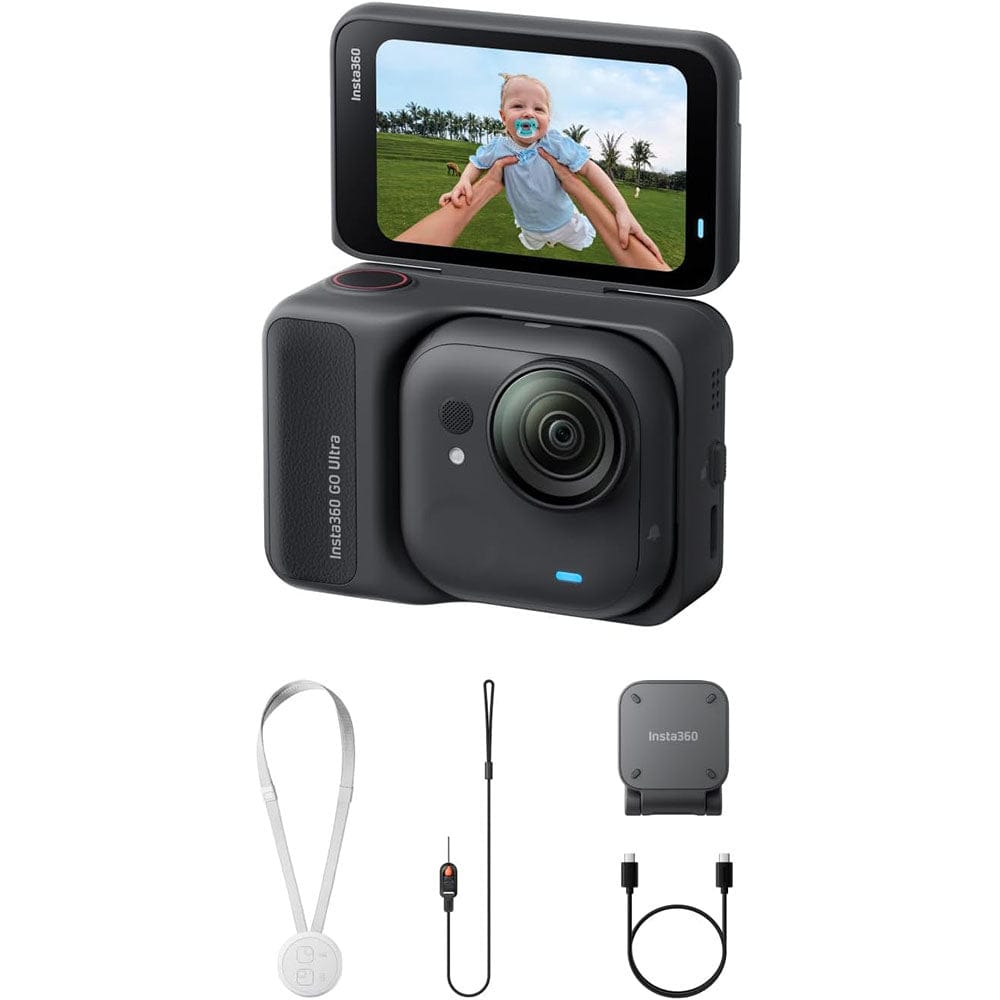 Insta360 GO Ultra Action Camera Standard Bundle featuring a compact wearable camera designed for hands-free action recording and everyday adventures.