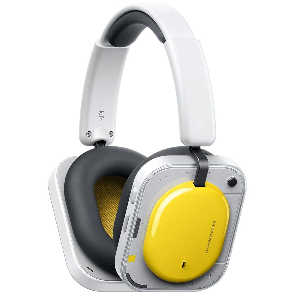 Nothing Headphone (a) wireless over-ear headphones featuring a modern transparent-inspired design, premium audio drivers, active noise cancellation, comfortable cushioned earcups, long battery life, and Bluetooth connectivity for immersive music listening, calls, travel, and everyday entertainment.