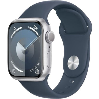 Apple Smart Watch Storm Blue Apple Watch Series 9, MR913 GPS 41mm Silver Aluminium Case with M/L Sport Band