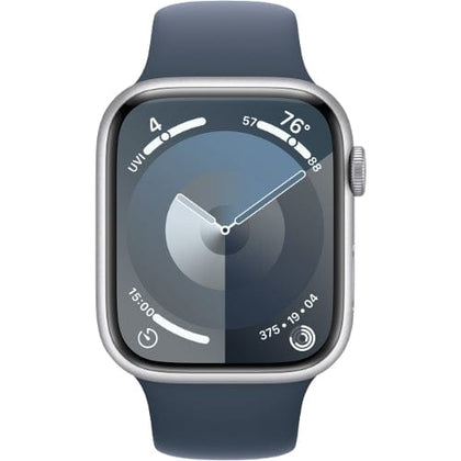 Apple Smart Watch Storm Blue Apple Watch Series 9, MR913 GPS 41mm Silver Aluminium Case with M/L Sport Band