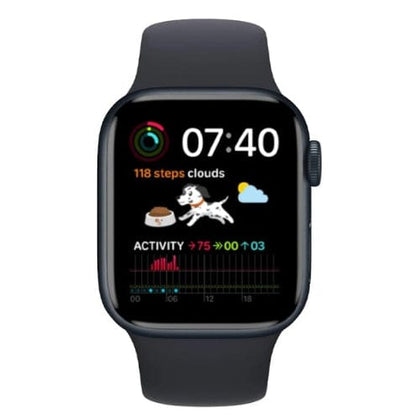 Apple Smart Watch Midnight Apple Watch Series 9, GPS + Cellular 45mm Midnight Aluminium Case with M/L Sport Band (Open Box Special)