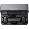 DJI Mic Mini wireless microphone system with 2 transmitters, 1 receiver, and charging case, featuring a compact lightweight design, high-quality audio recording, intelligent noise reduction, long battery life, and reliable wireless connectivity for vlogging, interviews, livestreaming, filmmaking, and content creation.