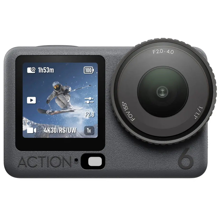 The DJI Osmo Action 6 Adventure Combo features a rugged, compact action camera with a wide-angle lens, dual touchscreens, and a durable waterproof design built for outdoor adventures. The Adventure Combo includes essential accessories such as extra batteries, a multifunctional battery case, mounting hardware, and connectivity accessories for extended shooting sessions. Designed for action sports, travel, vlogging, and content creation, the camera delivers high-resolution video recording