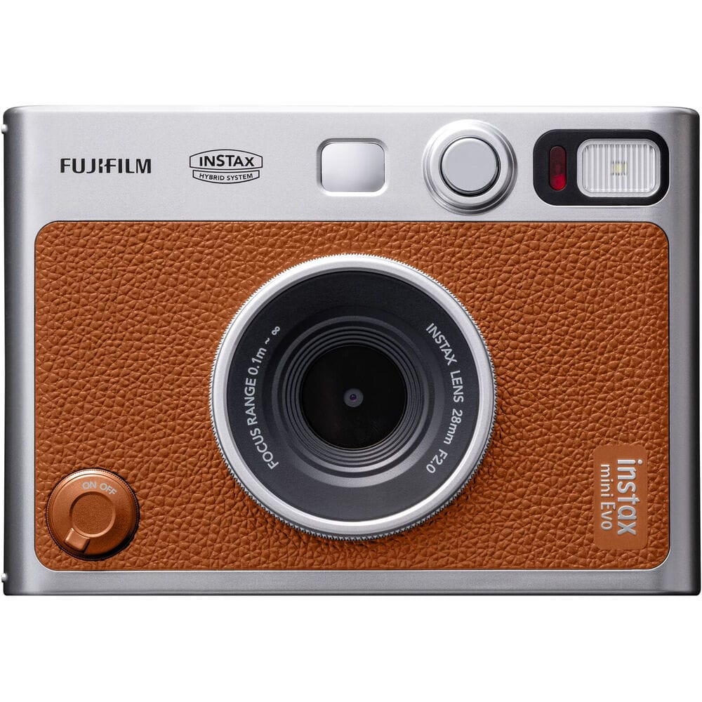 Fujifilm Instax Mini Evo Instant Camera (USB Type-C) featuring a premium retro-inspired design, hybrid digital and instant photography capabilities, multiple lens and film effects, instant photo printing, USB Type-C charging, and high-quality image capture for travel, creative photography, events, and everyday memories.