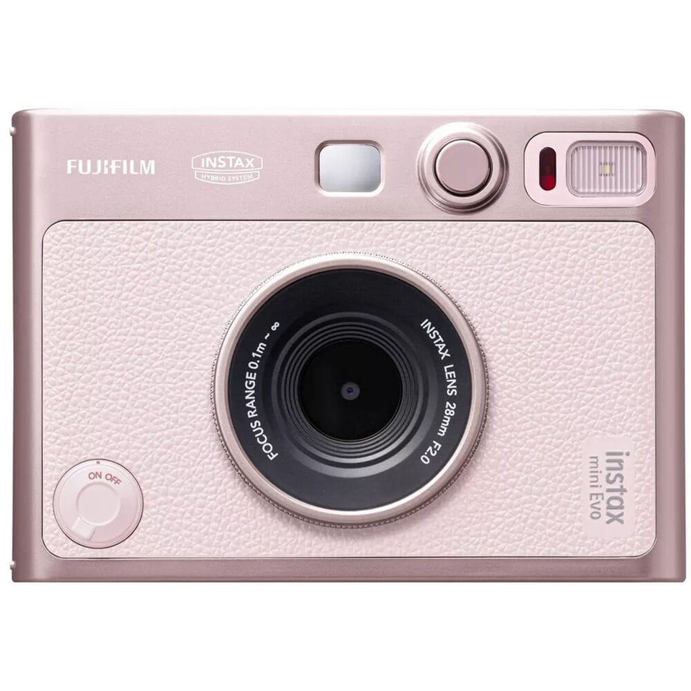 Fujifilm Instax Mini Evo Instant Camera (USB Type-C) featuring a premium retro-inspired design, hybrid digital and instant photography capabilities, multiple lens and film effects, instant photo printing, USB Type-C charging, and high-quality image capture for travel, creative photography, events, and everyday memories.