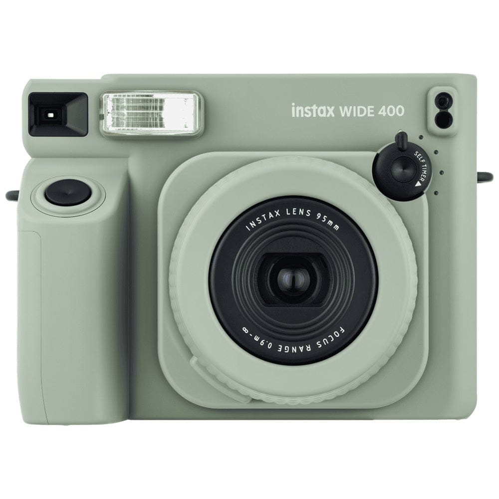 Fujifilm Instax Wide 400 instant camera featuring a stylish retro-inspired design, wide-format instant photo printing, easy-to-use controls, built-in flash, and high-quality image capture for travel, parties, family gatherings, events, and creative photography.