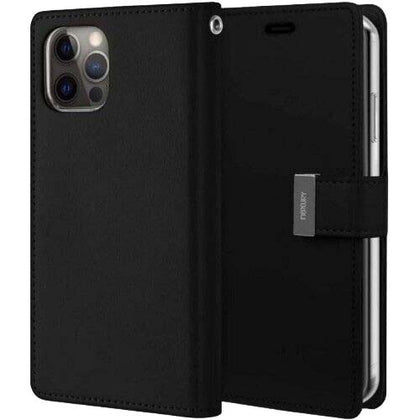 Goospery Rich Diary Book Case for iPhone 16 Pro Max Black