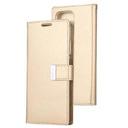 Goospery Rich Diary Book Case for iPhone 16 Pro Max Gold