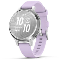 Garmin Lily 2 Active Stylish Smartwatch Silver with Purple Jasmine Silicone Band