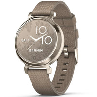 Garmin Lily 2 Classic Stylish Smartwatch Cream Gold with Coffee Nylon Band