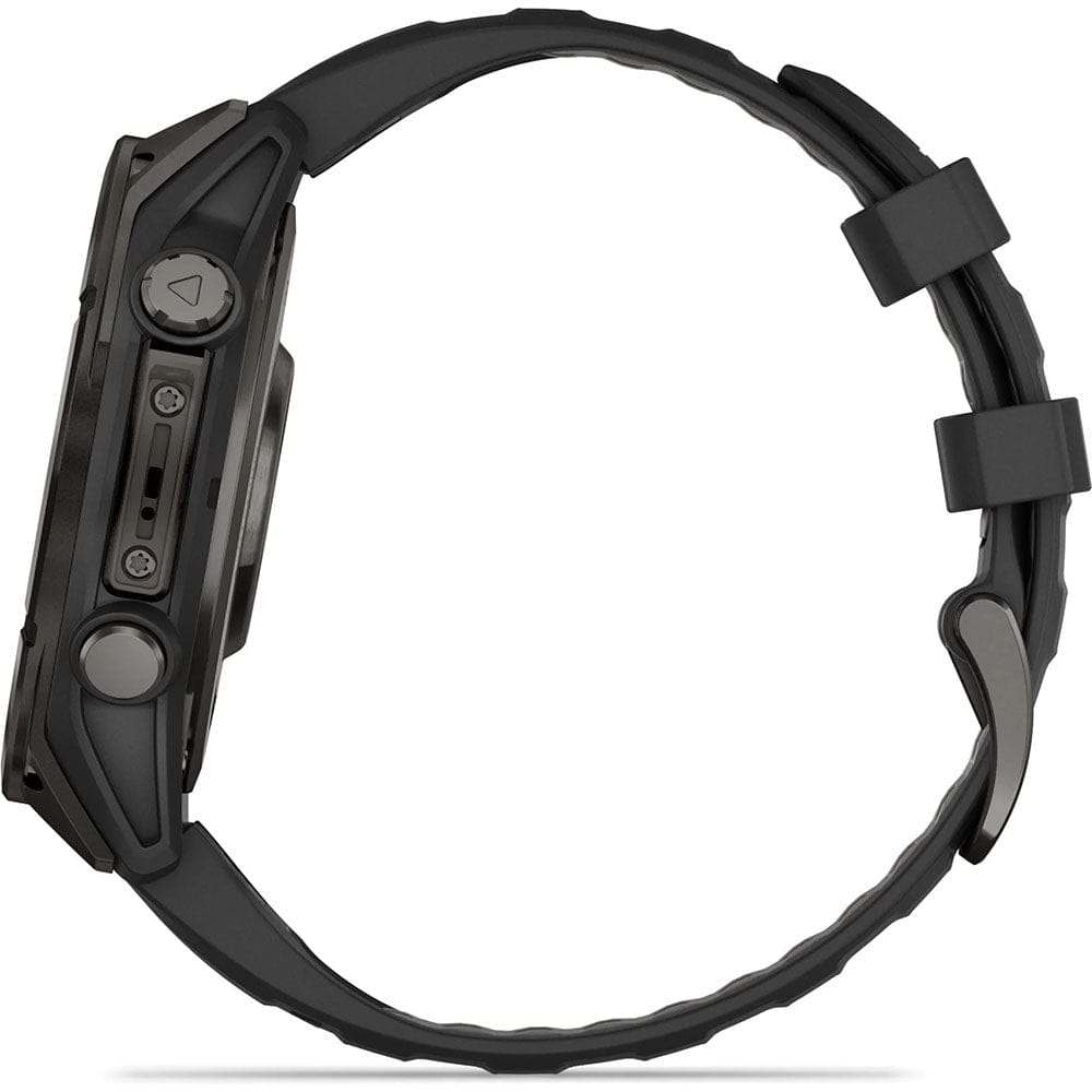 Garmin Smart Watch Garmin Fenix 8 47mm AMOLED Sapphire Carbon Grey DLC Titanium with Black/Pebble Grey Silicone Band