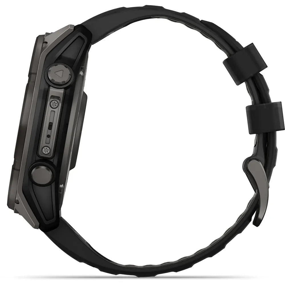 Garmin Smart Watch Garmin Fenix 8 51mm Solar Sapphire Carbon Grey DLC Titanium with Black/Pebble Grey Silicone Band