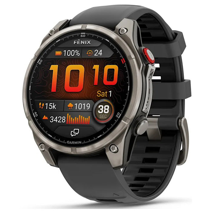 Garmin Fenix 8 Pro 51mm AMOLED Sapphire, Titanium with Graphite/Black Silicone Band