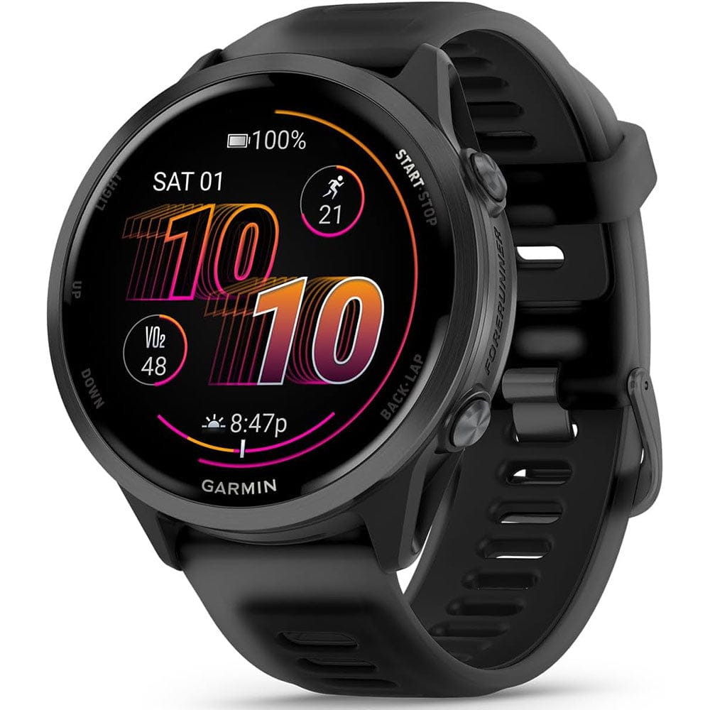 Garmin Smart Watch Slate Grey Aluminum with Translucent Black/Black Band Garmin Forerunner 570 47mm GPS Running Smartwatch