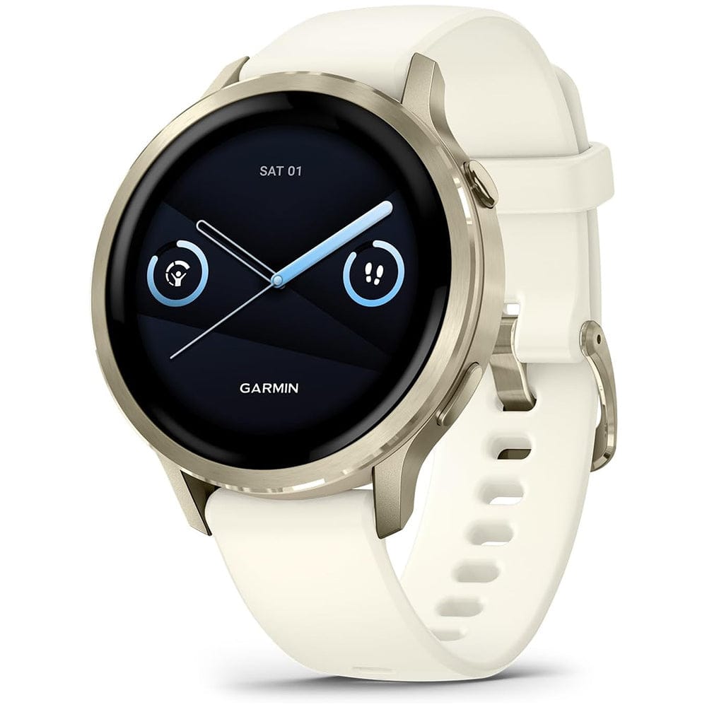Garmin Smart Watch Lunar Gold with Bone Silicone Band Garmin Venu 4 41mm GPS Smartwatch