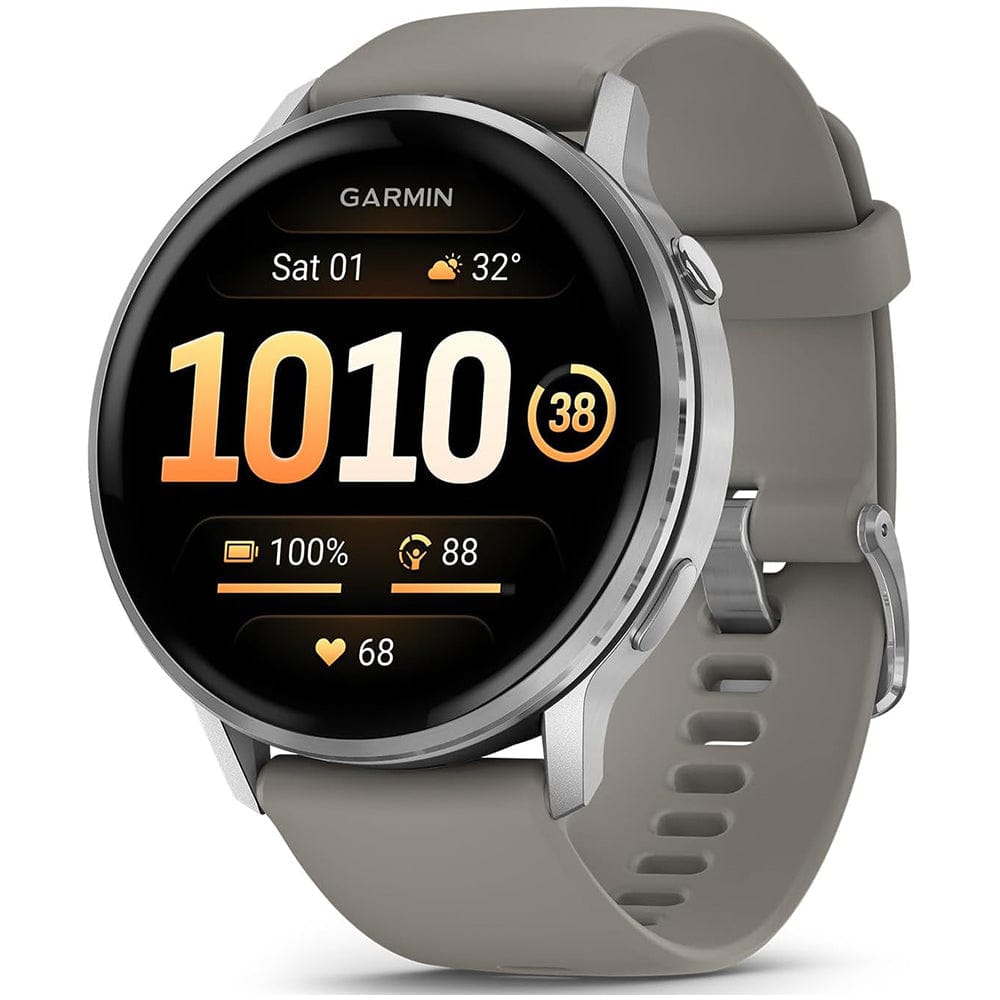 Garmin Venu 4 45mm GPS Smartwatch featuring a bright AMOLED display, built-in GPS, advanced health and fitness tracking, heart rate monitoring, sleep tracking, long battery life, and smart notifications for everyday wellness and active lifestyles.