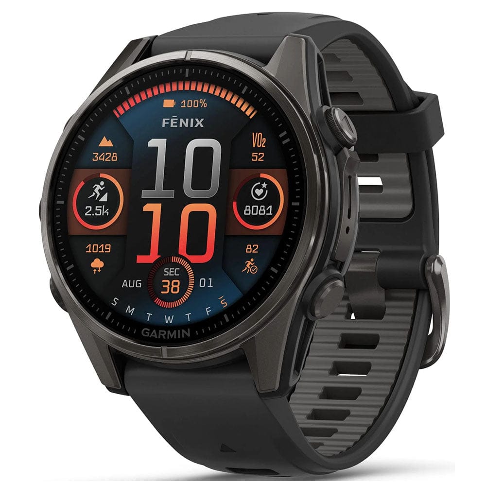 Garmin Smart Watch Garmin Fenix 8 43mm AMOLED Sapphire, Carbon Grey DLC Titanium with Black/Pebble Grey
