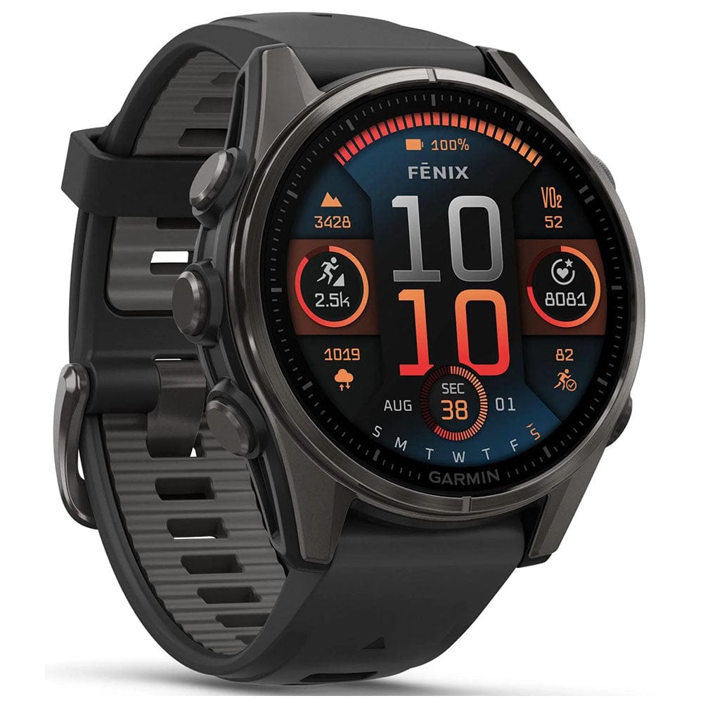 Garmin Smart Watch Garmin Fenix 8 43mm AMOLED Sapphire, Carbon Grey DLC Titanium with Black/Pebble Grey