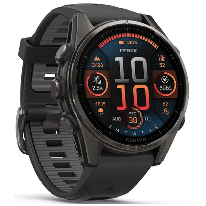 Garmin Smart Watch Garmin Fenix 8 43mm AMOLED Sapphire, Carbon Grey DLC Titanium with Black/Pebble Grey