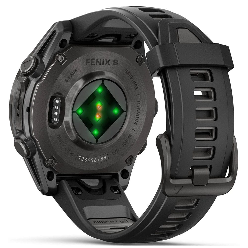 Garmin Smart Watch Garmin Fenix 8 43mm AMOLED Sapphire, Carbon Grey DLC Titanium with Black/Pebble Grey