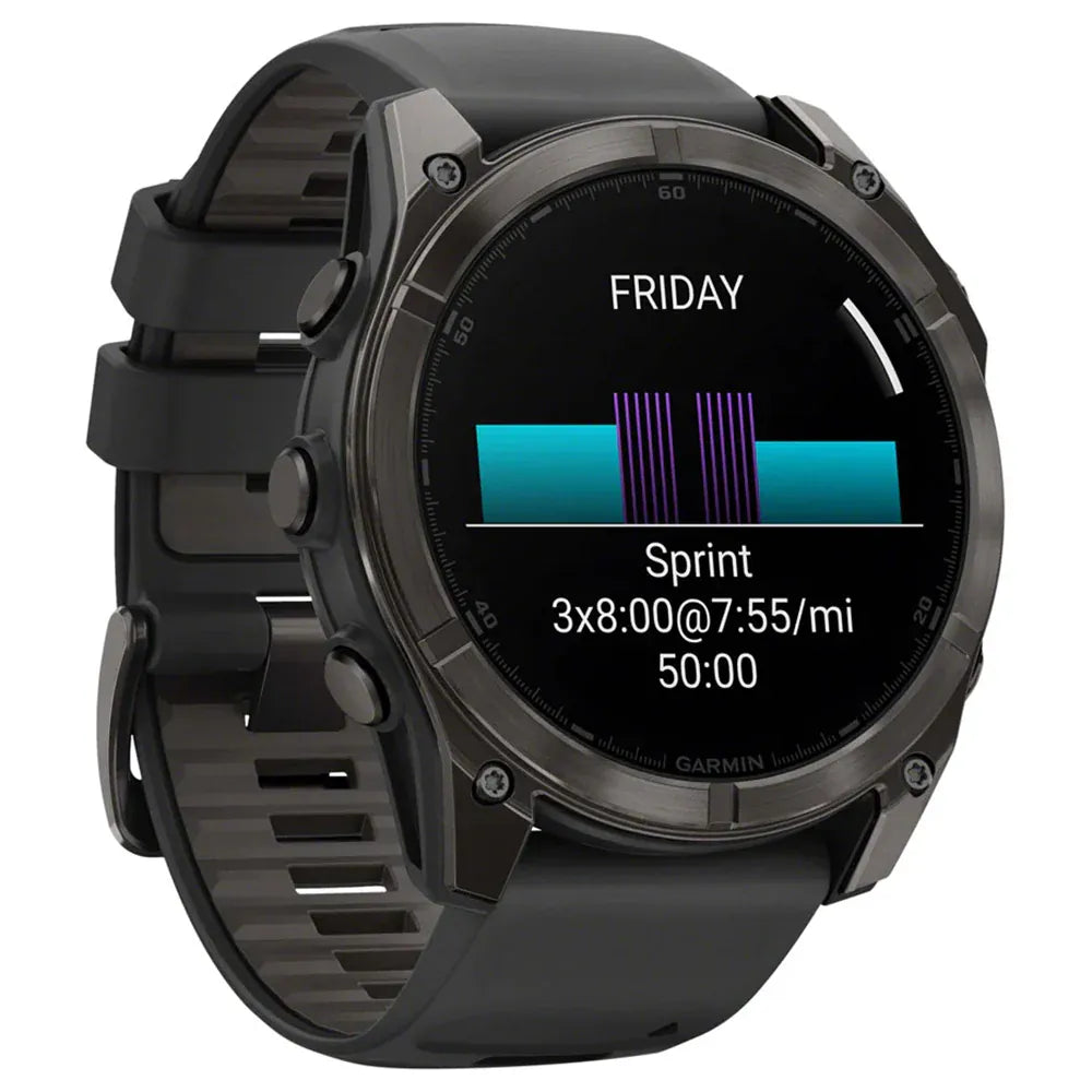 Garmin Smart Watch Garmin Fenix 8 51mm AMOLED Sapphire Carbon Grey DLC Titanium with Black/Pebble Grey Silicone Band