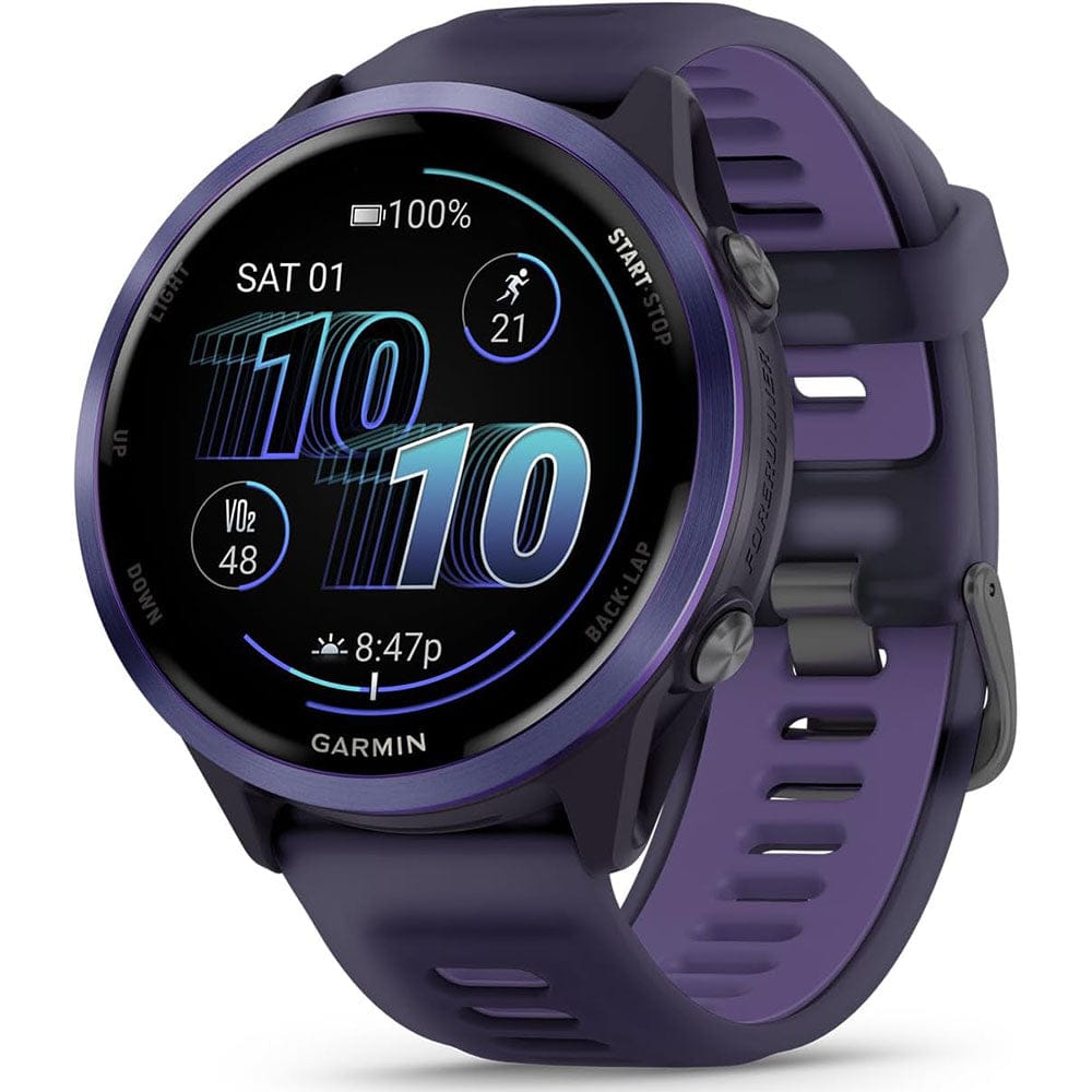 Garmin Smart Watch Indigo Aluminum with Translucent Imperial Purple/Indigo Band Garmin Forerunner 570 47mm GPS Running Smartwatch