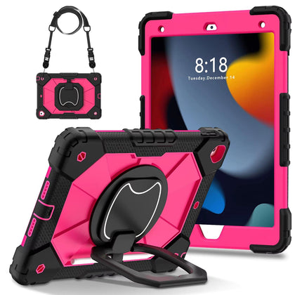 Kids-Heavy-Duty-Shockproof-Cover-For-iPad-Hot-Pink-Black