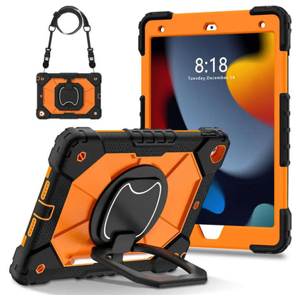 Kids-Heavy-Duty-Shockproof-Cover-For-iPad-Orange-Black