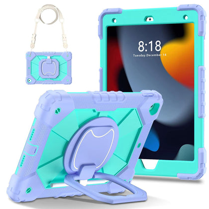 Kids-Heavy-Duty-Shockproof-Cover-For-iPad-Purple-Mint-Green