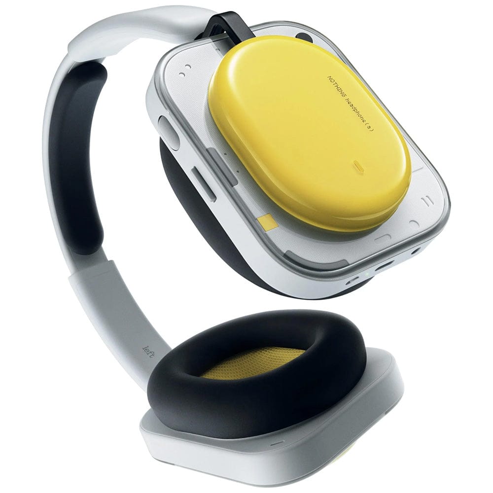 Nothing Headphone (a) wireless over-ear headphones featuring a modern transparent-inspired design, premium audio drivers, active noise cancellation, comfortable cushioned earcups, long battery life, and Bluetooth connectivity for immersive music listening, calls, travel, and everyday entertainment.
