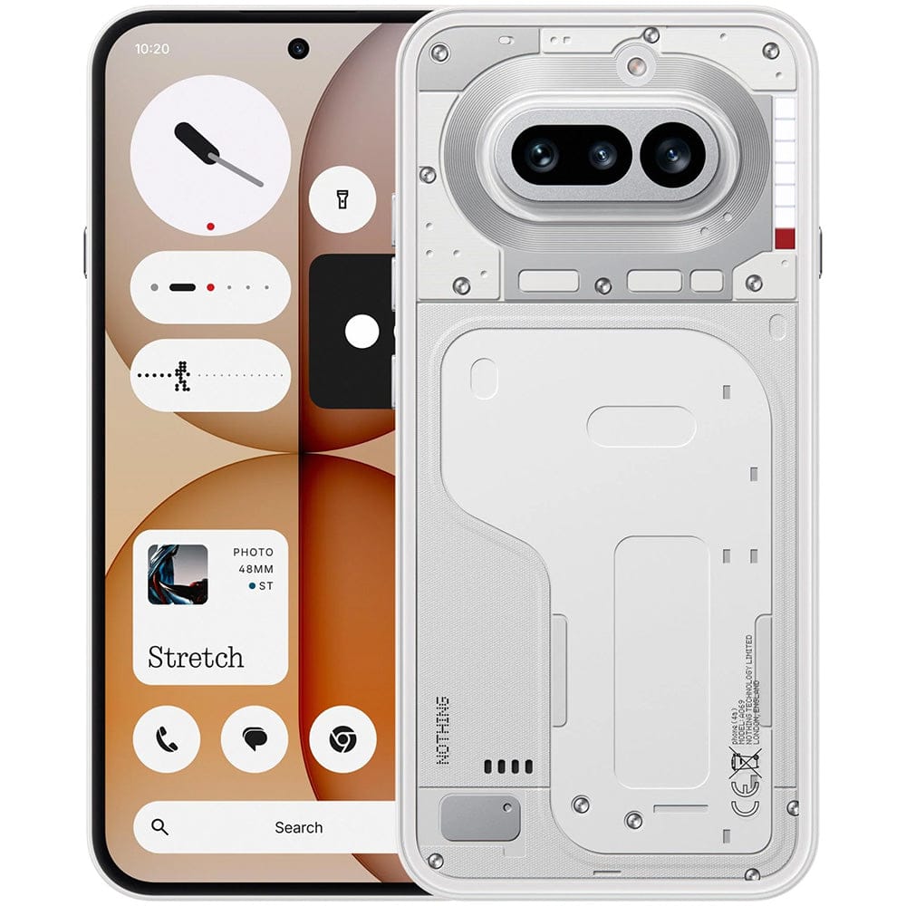 Nothing Phone 4a (A069 Dual SIM 12GB RAM 256GB 5G) smartphone featuring a distinctive transparent-inspired design, customizable Glyph Interface lighting, vibrant AMOLED display, 12GB RAM, 256GB storage, advanced dual-camera system, long-lasting battery life, and fast 5G connectivity for entertainment, productivity, gaming, and everyday mobile photography.
