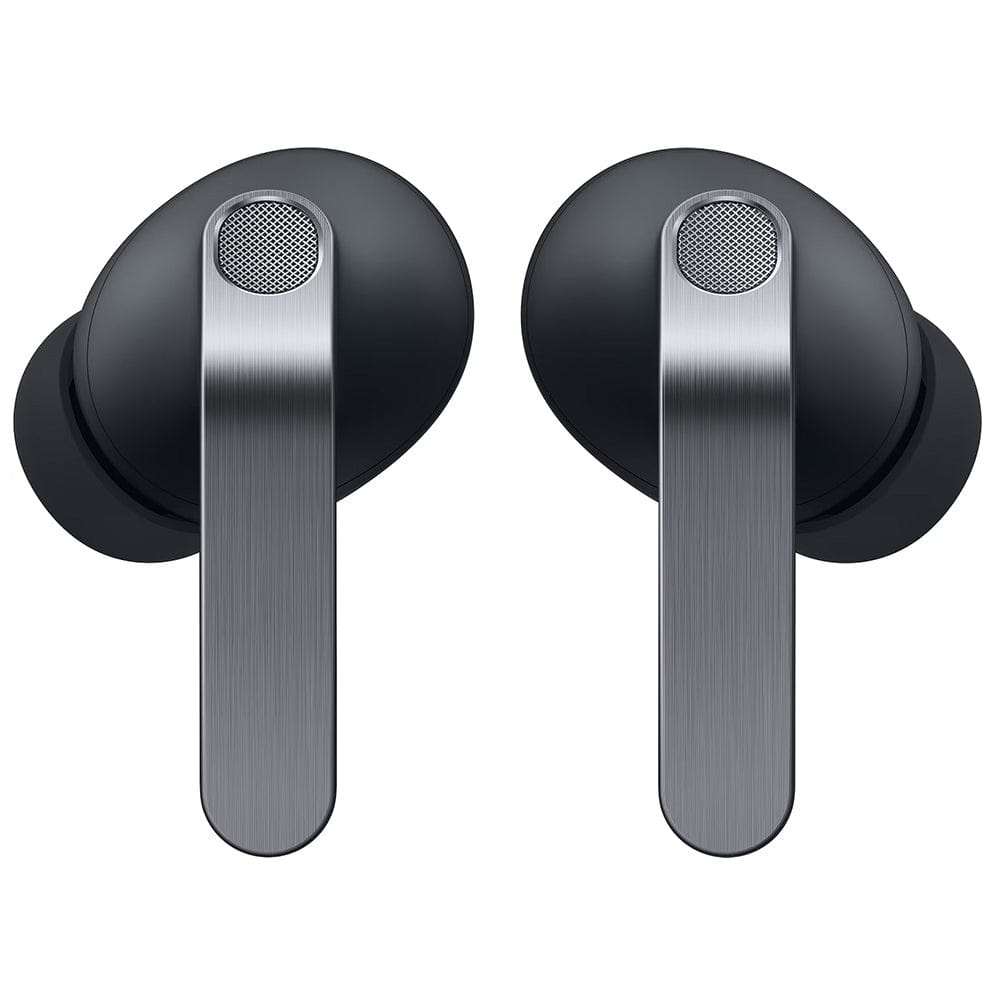 Samsung Galaxy Buds4 Pro (R640) true wireless earbuds featuring a premium ergonomic design, active noise cancellation (ANC), high-fidelity audio, intelligent AI-powered sound optimization, crystal-clear call quality, Bluetooth connectivity, long battery life, and a compact wireless charging case.
