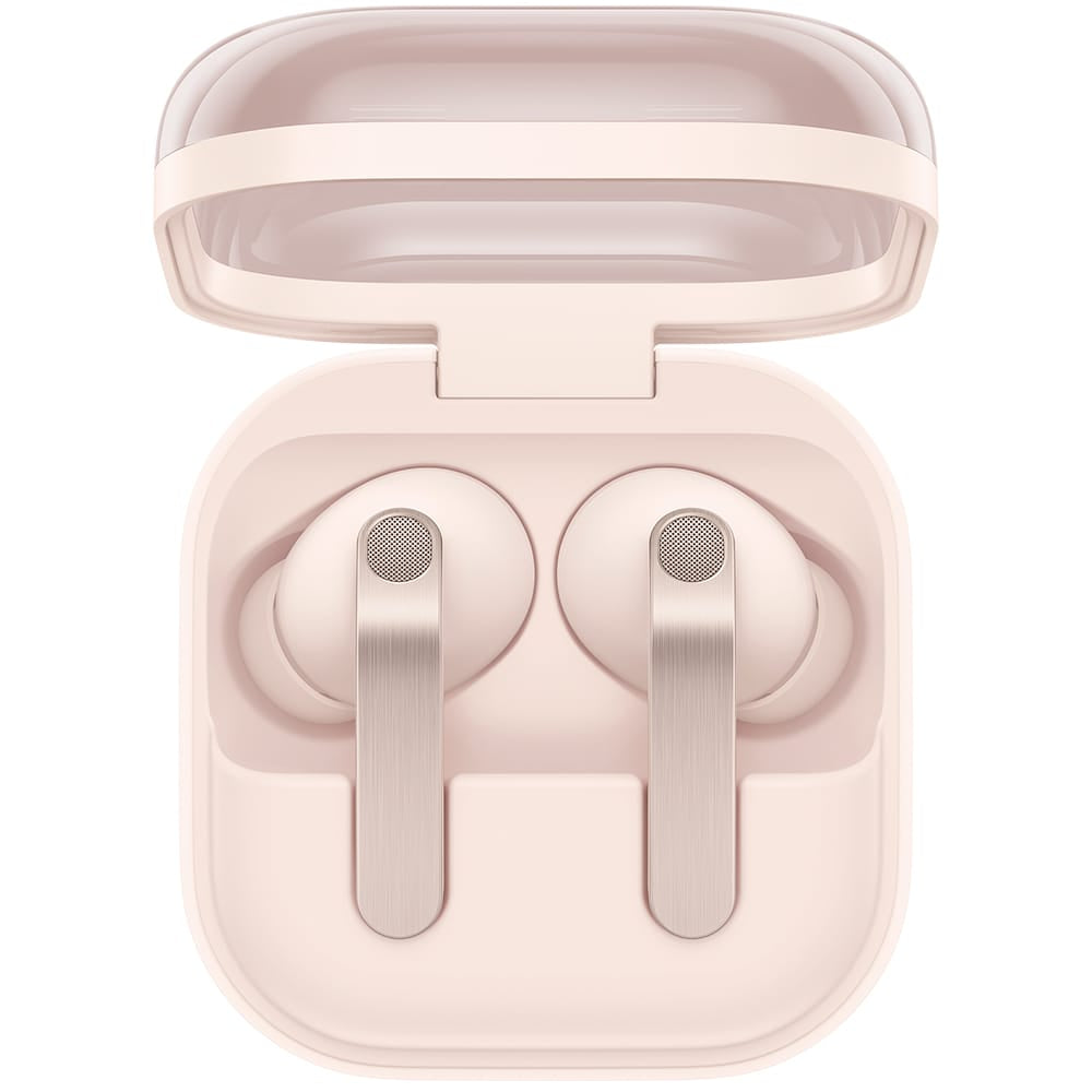 Samsung Galaxy Buds4 Pro (R640) true wireless earbuds featuring a premium ergonomic design, active noise cancellation (ANC), high-fidelity audio, intelligent AI-powered sound optimization, crystal-clear call quality, Bluetooth connectivity, long battery life, and a compact wireless charging case.
