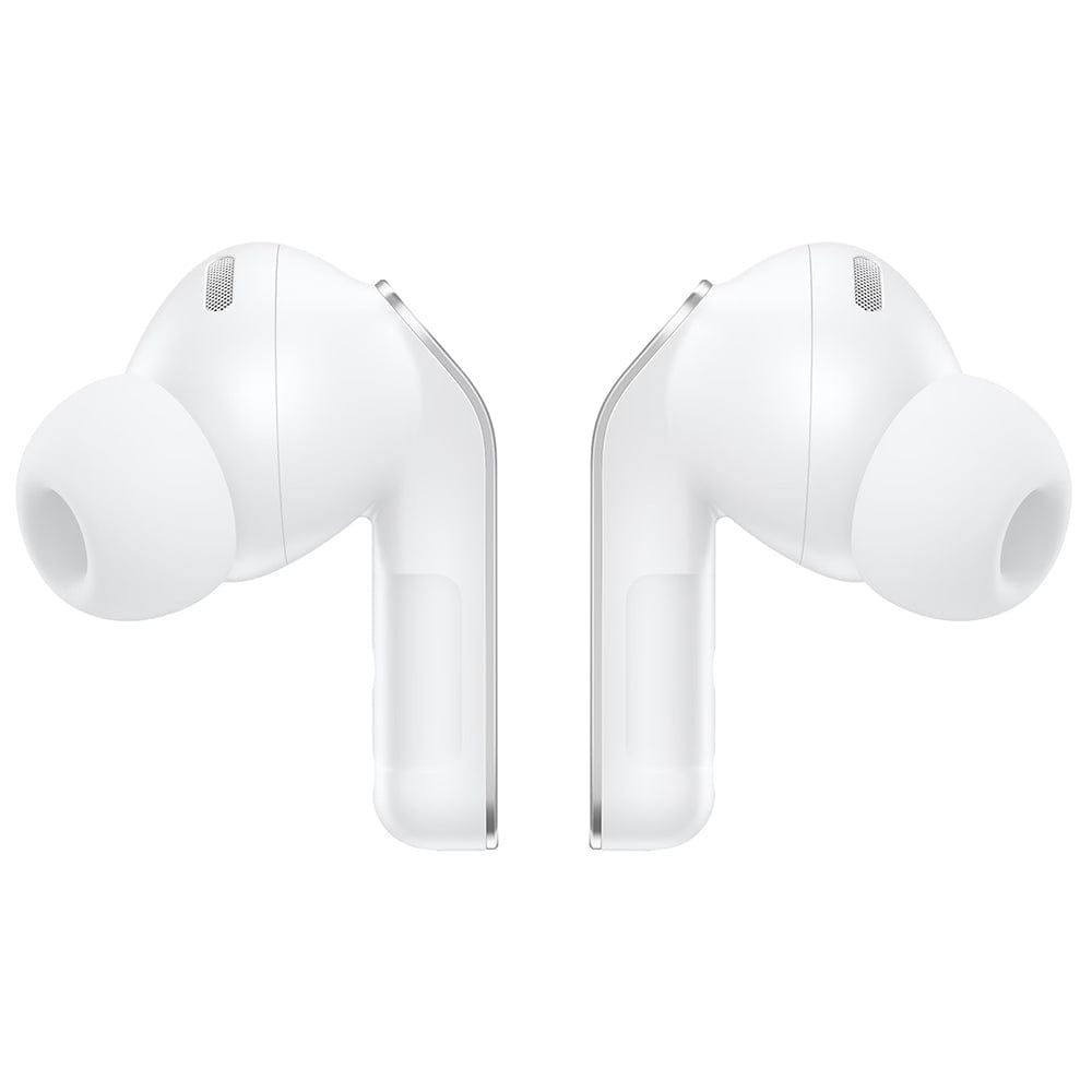 Samsung Galaxy Buds4 Pro (R640) true wireless earbuds featuring a premium ergonomic design, active noise cancellation (ANC), high-fidelity audio, intelligent AI-powered sound optimization, crystal-clear call quality, Bluetooth connectivity, long battery life, and a compact wireless charging case.
