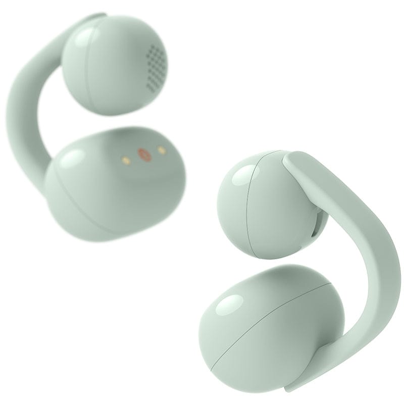 Sony LinkBuds WF-LC900 Clip Open-Ear Wireless Earbuds featuring an innovative open-ring design, lightweight ergonomic fit, crystal-clear audio, Bluetooth connectivity, hands-free calling, long battery life, and a compact charging case for comfortable all-day listening and environmental awareness.
