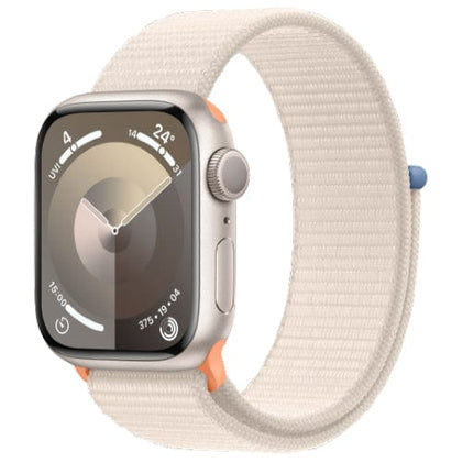 Apple Smart Watch Starlight Apple Watch Series 9, MR8V3 GPS 41mm Starlight Aluminium Case with Sport Loop