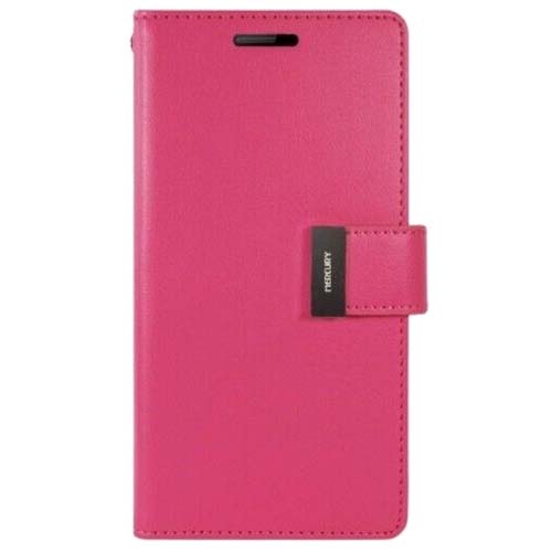 Goospery Generic Accessories Hot Pink Goospery Rich Diary Book Case for iPhone 14 Pro Max