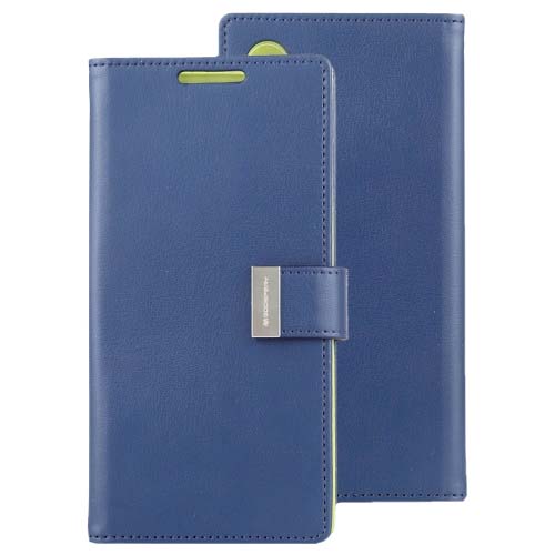 Goospery Generic Accessories Navy Goospery Rich Diary Book Case for iPhone 14