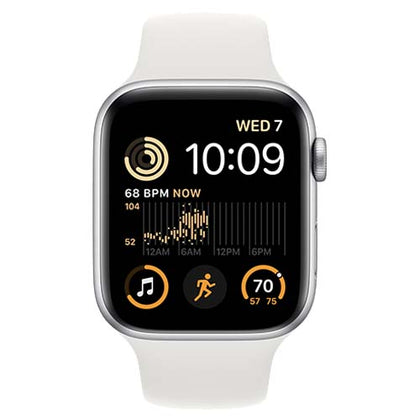 Apple Smart Watch White Apple Watch SE 2022, GPS 44mm Silver Aluminium Case with S/M Sport Band